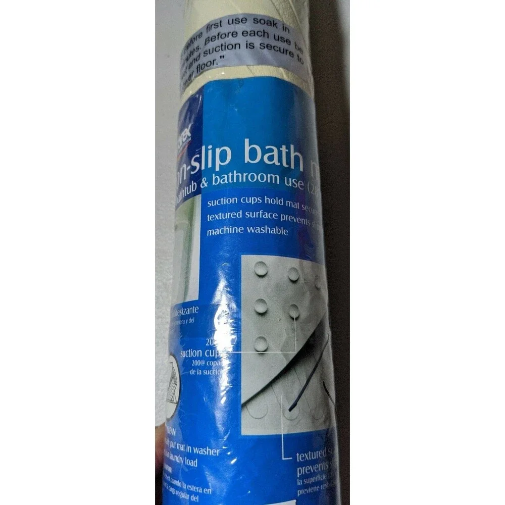 Carex 28 x 16 Bathtub Mat White, slip-resistant surface Sealed